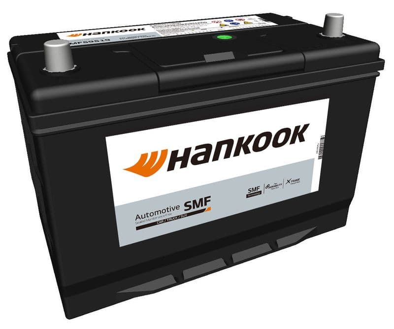 Batterij HANKOOK 12V 95Ah/720A (L+ standaard terminal) 302x172x200 B01 - montageflens 10,5 mm (beginnen)