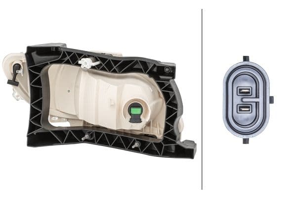 Mistlamp Links (H11, met gebogen lichten) 24V past: DAF XF 106 10.12-