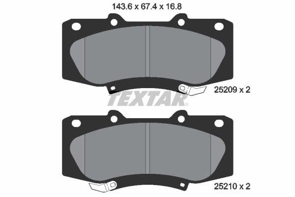 Remblokken set Voor , past: TOYOTA FORTUNER, HILUX VII 2.5D/3.0D 06.04-