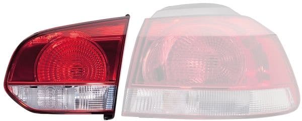 Achterlicht Rechts (binnen, W16W/W21W, met een gloeilamp paneel) past: VW GOLF VI Liftback -11.13