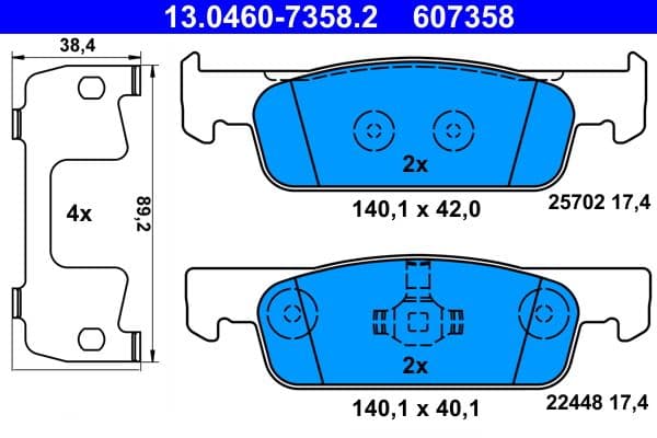 Remblokken set Voor (met een dempingskussen), past: DACIA LOGAN II, SANDERO II  RENAULT LOGAN II, LOGAN/STEPWAY II, SANDERO/STEPWAY II 0.9-1.6 10.12-