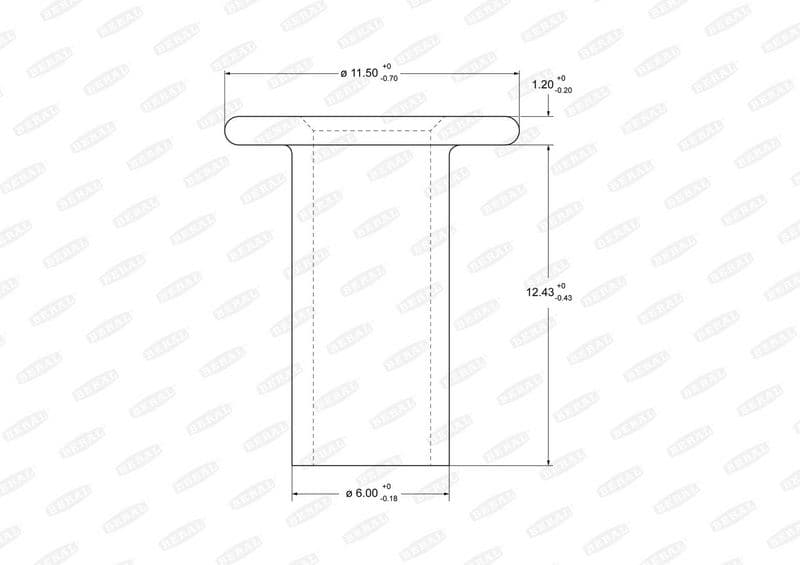 Rivet, drum brake lining