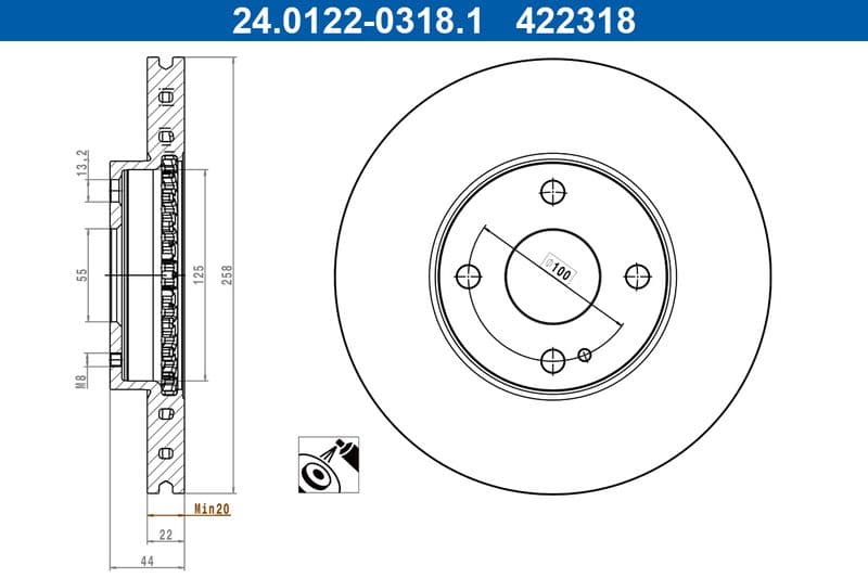 Brake disc Voor Links/Rechts past: MAZDA 2, MX-5 IV, MX-5 RF TARGA 1.3-2.0 10.07-