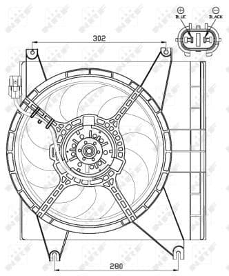 Radiatorventilator (met huisvesting) past: HYUNDAI ATOS 1.1 08.03-12.08