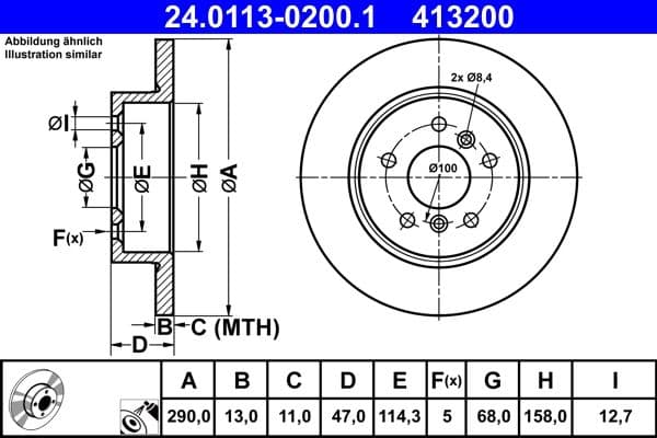 Brake disc Achter Links/Rechts past: NISSAN QASHQAI II  RENAULT CAPTUR II, KADJAR, MEGANE IV 1.2-2.0 11.13-