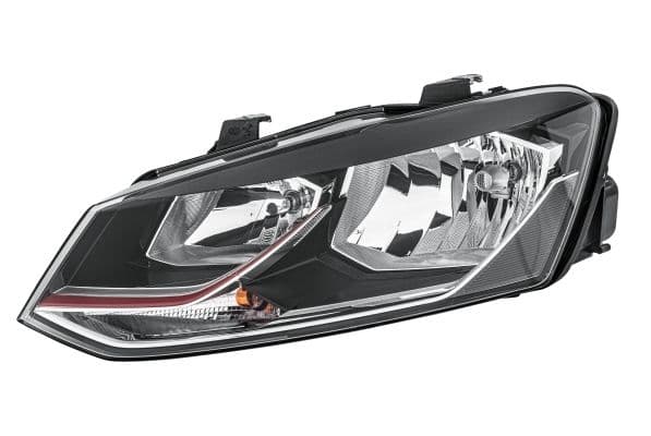 Koplamp Links (halogeen, H7/H7/W5W/WY21W, elektrisch, met motor, met gloeilamp) past: VW POLO V, POLO VIVO