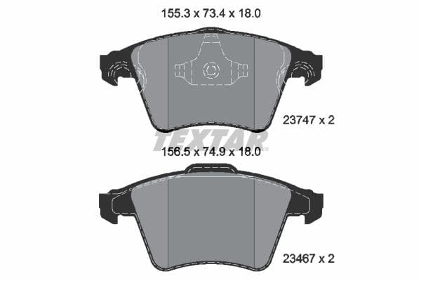 Remblokken set Voor , past: VW CALIFORNIA T5 CAMPER, MULTIVAN T5, MULTIVAN T6, TRANSPORTER T5, TRANSPORTER T6 / CARAVELLE T6 1.9D-3.2 04.03-08.24
