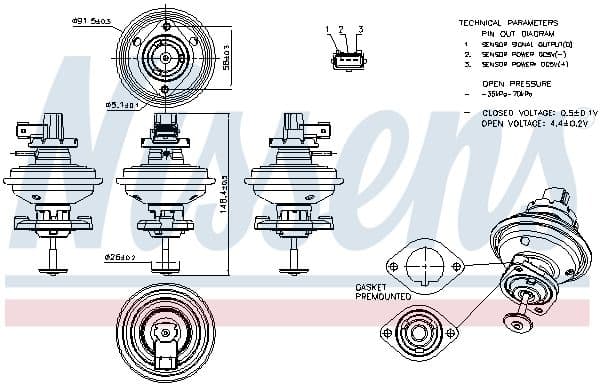 EGR-klep past: BMW 1 (E81), 1 (E82), 1 (E87), 1 (E88), 3 (E90), 3 (E91), 3 (E92), 3 (E93), 5 (E60), 5 (E61), X3 (E83)  MINI (R56), (R57), (R58), (R59), CLUBMAN (R55) 1.6D/2.0D 06.04-10.16
