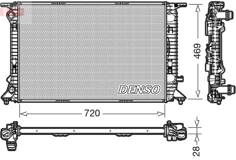 Motorradiator past: AUDI A4 ALLROAD B8, A4 B8, A5, A6 C7, Q3, Q5 1.4-2.0H 10.07-10.18