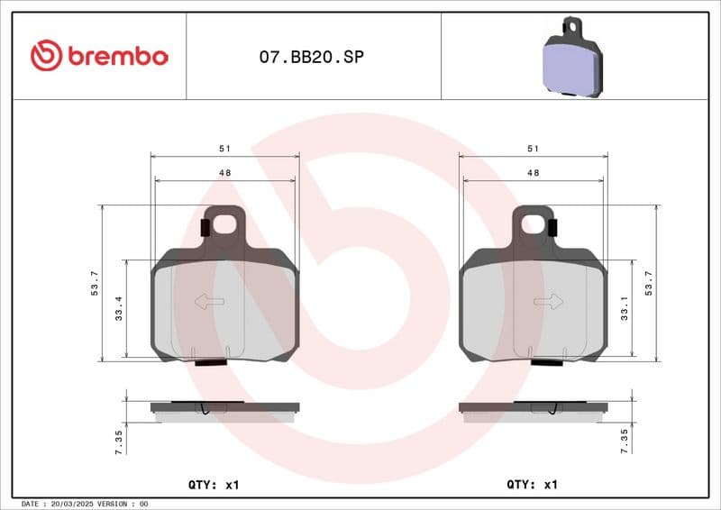 Brake pads Achter, beoogd gebruik: route, materiaal: sinter-SP, 53,9x50,8x7,8mm past: APRILIA ETV, RS, RSV, SL, TUONO  BENELLI TNT, TORNADO, TREK  BOMBARDIER TRAXTER 50-1290 1996-2022