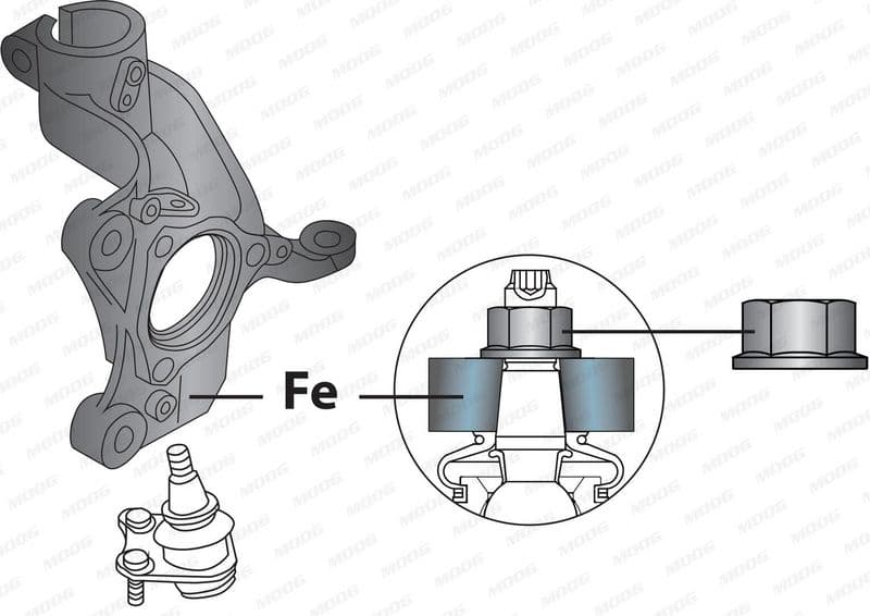 Kogelgewricht van de as Rechts (voor) (diameter kegel 20mm) past: AUDI A1, A1 ALLSTREET, A1 CITY CARVER, A3, Q2  CUPRA ATECA, LEON, LEON SPORTSTOURER  SEAT ARONA, ATECA, IBIZA V 1.0-Electric 04.12-