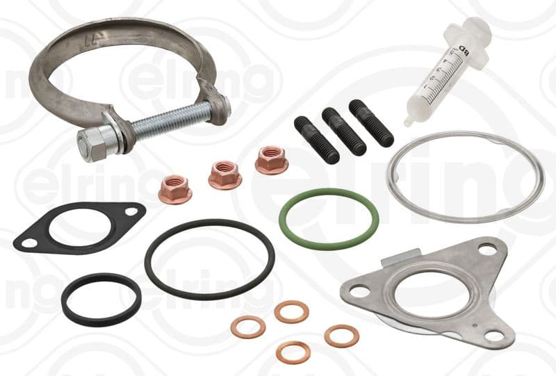 Turbocompressor montageset (met pakkingen) (met afdichtingen  met bouten) past: ALFA ROMEO MITO  FIAT 500, 500L, 500X, DOBLO, DOBLO CARGO, FIORINO, PANDA, PUNTO, QUBO, TIPO 1.3D 08.08-