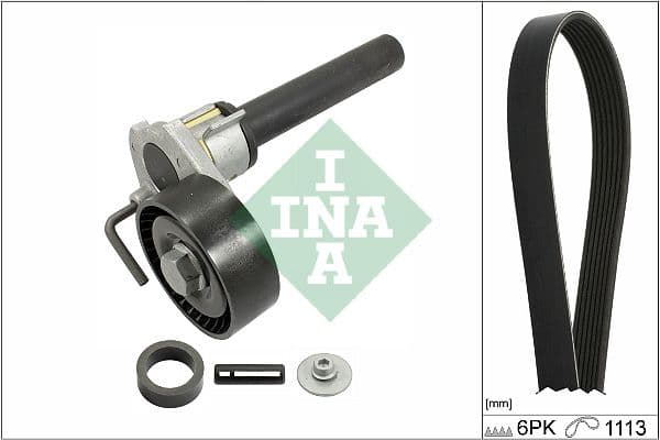 Multi-V-riemset met spanner past: AUDI A3, TT  SEAT ALHAMBRA, ALTEA, ALTEA XL, LEON, TOLEDO III  SKODA OCTAVIA II, SUPERB II, YETI  VW BEETLE, CC B7, EOS, GOLF V, GOLF VI 1.8/2.0 09.04-07.18