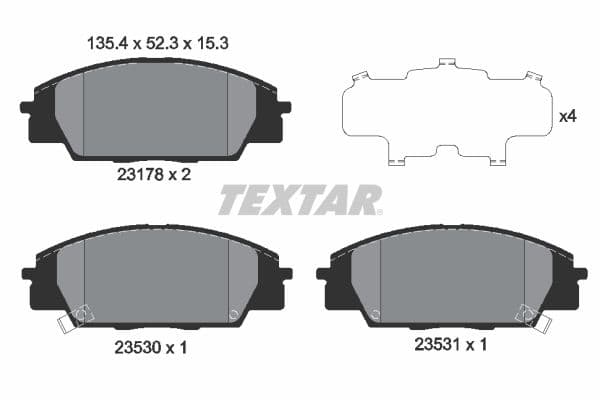 Remblokken set Voor , past: ACURA RSX  HONDA CIVIC VII, CIVIC VIII, S2000 2.0/2.2 03.99-