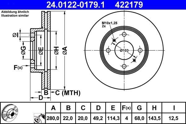 Brake disc Voor Links/Rechts past: NISSAN 200SX, ALMERA II, PRIMERA, SENTRA V 1.5-2.2D 07.88-12.06