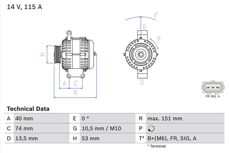 Dynamo (14V, 115A, gereviseerd) past: FORD FOCUS II, MONDEO III  JAGUAR X-TYPE I 1.8-3.0 10.00-07.11