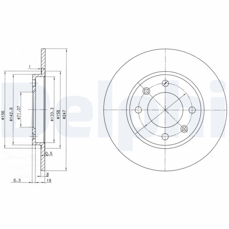 Remschijf set (2 stuks) Achter Links/Rechts past: CITROEN SAXO, XSARA, ZX  PEUGEOT 106 II, 206, 306 1.1-2.0D 03.91-