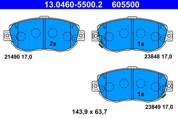 Remblokken set Voor , past: LEXUS GS, IS I, IS SPORTCROSS, SC  TOYOTA ALTEZZA, ALTEZZA GITA, ARISTO, MARK II IX, MARK II VIII, SUPRA, VEROSSA 2.0-4.3 08.91-