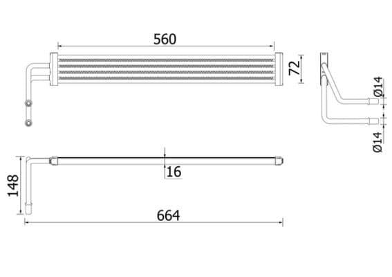Olie radiator past: BMW 3 (E36), 5 (F10), 5 (F11), 5 GRAN TURISMO (F07), 6 (F12), 6 (F13), 6 GRAN COUPE (F06), 7 (F01, F02, F03, F04) 2.0/3.0/3.0D 12.91-10.18