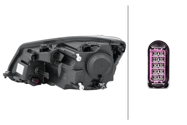 Koplamp Rechts (H4/P21W/PY21W, elektrisch, met motor, met gloeilamp) past: VW CADDY III 08.10-05.15