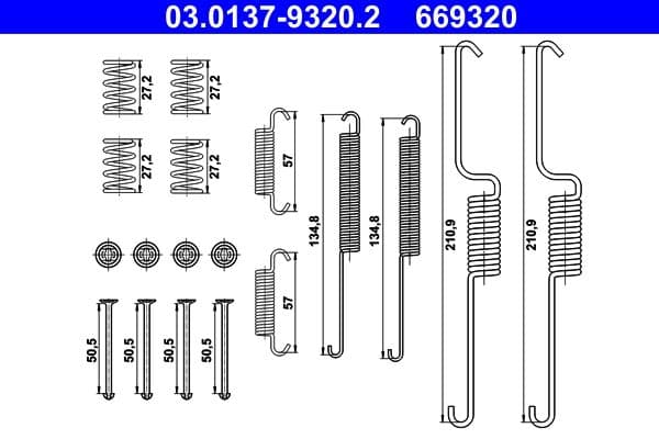 Accessory Kit, brake shoes
