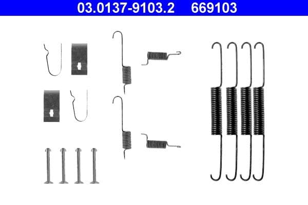 Accessory Kit, brake shoes