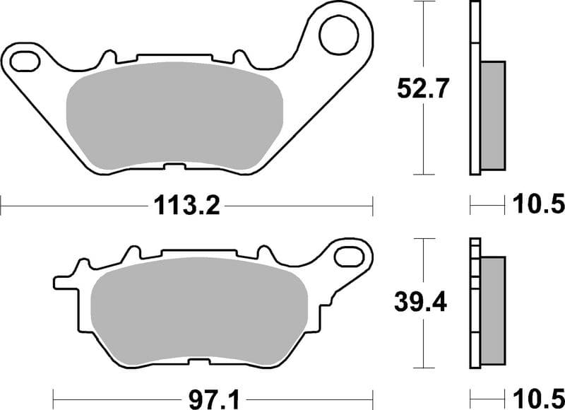 Brake pads Achter, beoogd gebruik: route, materiaal: keramisch / koolstof-CC, 39,4/52,7x113,1x10,5mm past: YAMAHA MT-03 320/321 2015-2022