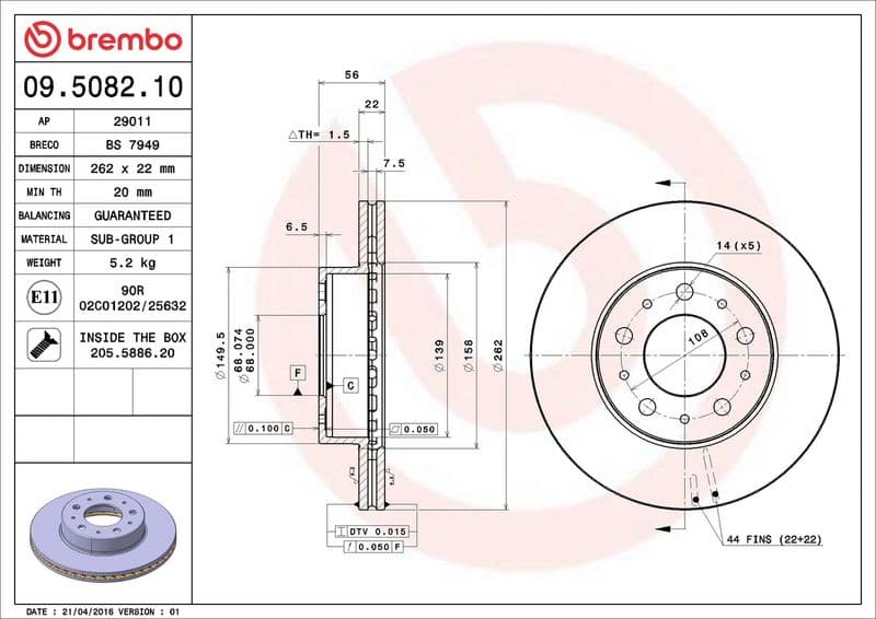 Brake disc Voor Links/Rechts past: VOLVO 740, 760, 780 2.0-2.9 08.81-12.92