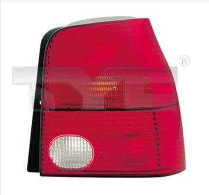 Achterlicht Rechts (kleur indicator oranje, kleur van het glas red) past: VW LUPO Hatchback 09.98-07.05