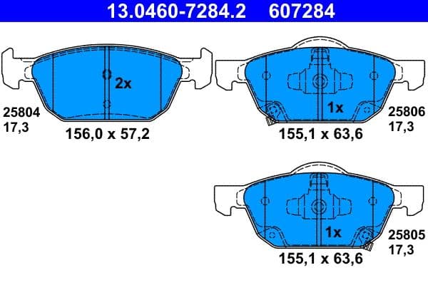 Remblokken set Voor , past: HONDA ACCORD VIII, CIVIC IX, CIVIC X 1.0-2.4 06.08-