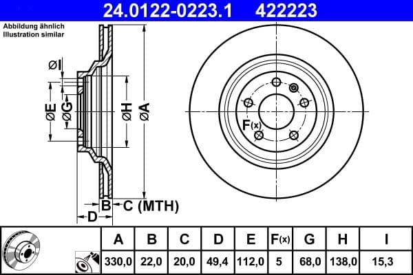 Brake disc Achter Links/Rechts past: AUDI A6 C6 2.0-4.2 05.04-08.11