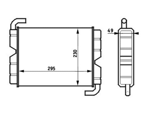 Verwarming (295x230x49mm) past: SCANIA 2, 3 DS11.14-DTC11.02 05.80-12.96