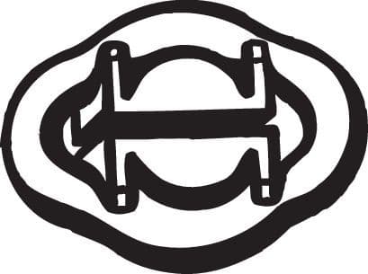 Uitlaatsysteem hanger past: MERCEDES T1 (601), T1 (B601), T1 (B602)  ALFA ROMEO 145, 146, 155, 164, 33, 75, 90  AUDI 80 B2, 80 B3, 80 B4, 90 B2, 90 B3, CABRIOLET B3, COUPE B3 1.0-3.0 02.74-