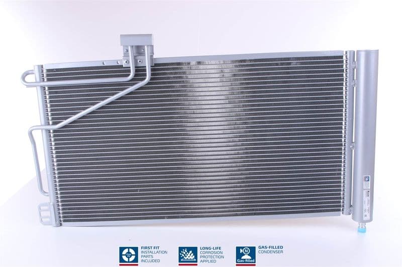 A/C condensator (met droger, (EN) additional fitting elements) past: MERCEDES SLK (R171) 1.8-5.5 03.04-02.11