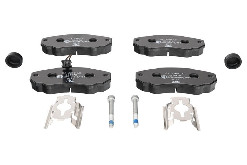 Remblokken set Voor (met extra's  met remklauw geleidingsbouten), past: CITROEN JUMPER I, JUMPER II  FIAT DUCATO  PEUGEOT BOXER 1.9D-2.8D 02.94-