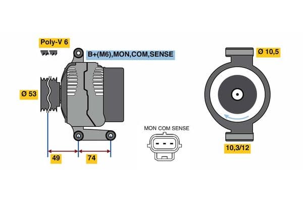 Dynamo (14V, 115A, gereviseerd) past: FORD FOCUS II, MONDEO III  JAGUAR X-TYPE I 1.8-3.0 10.00-07.11