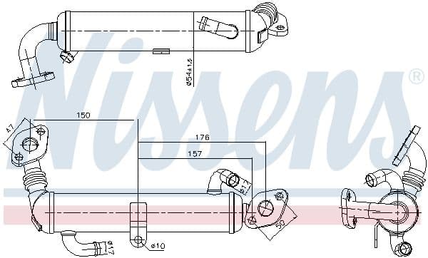Uitlaatgassen radiator past: OPEL ASTRA H, ASTRA H GTC, COMBO, COMBO TOUR, CORSA C, MERIVA A 1.7D 06.03-