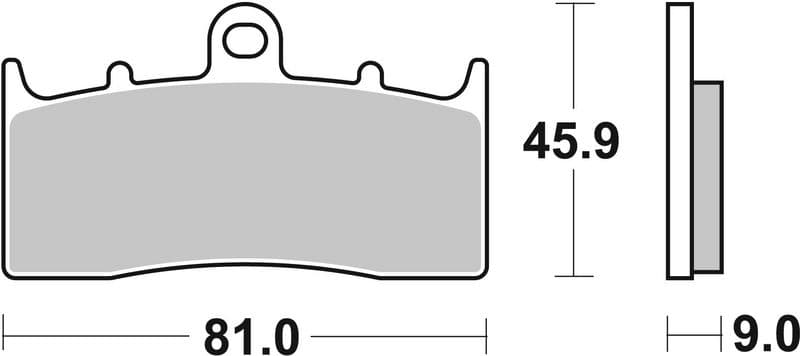 Brake pads Voor, beoogd gebruik: racing/route, materiaal: sinter-SR, 45,9x81x9mm past: BMW K, R 850-1300 2000-2016