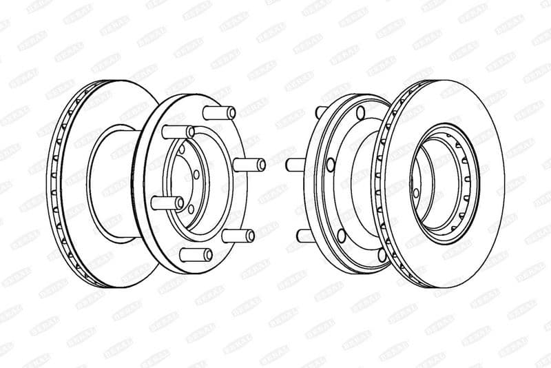 Brake disc Voor Links/Rechts (met wielbevestigingsspil) past: IVECO DAILY II 2.5D/2.8D 01.89-05.99