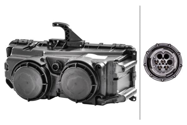 Koplamp Links (H1/H7/W5W, handleiding, zonder motor, kleur invoegen: verchroomd) past: MERCEDES AXOR 2 10.04-