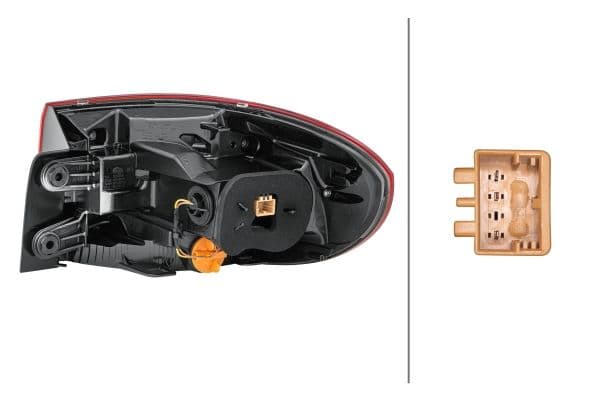 Achterlicht Links (bovenste deel/extern, LED/P21W, kleur indicator wit, kleur van het glas red/wit) past: VW TIGUAN I Off-road 05.11-07.18