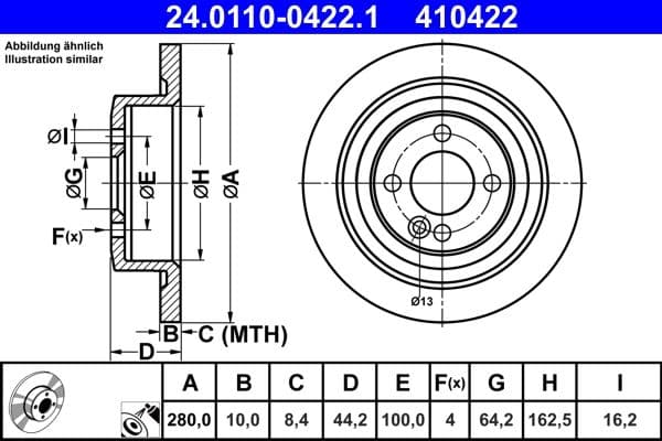 Brake disc Achter Links/Rechts past: MINI (R56), (R57), (R58), (R59), CLUBMAN (R55), CLUBVAN (R55) 1.4-2.0D 09.06-06.15