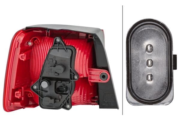 Achterlicht Rechts (extern, P21W, kleur indicator wit, kleur van het glas red/wit) past: VW TOURAN I 05.10-05.15