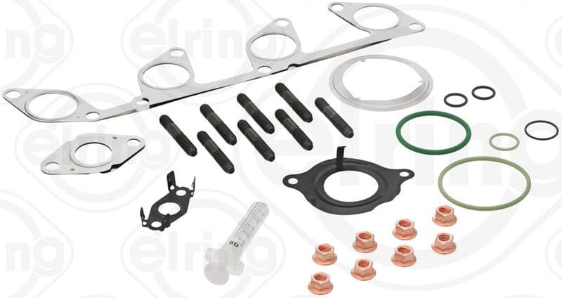 Turbocompressor montageset (met pakkingen) past: AUDI A3, TT  SEAT ALTEA, ALTEA XL, LEON, TOLEDO III  SKODA OCTAVIA II, SUPERB II, YETI  VW BEETLE, EOS, GOLF PLUS V, GOLF V 2.0D 05.03-07.18