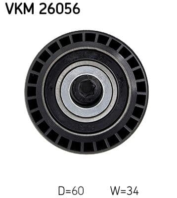 Deflection/Guide Pulley, V-ribbed belt