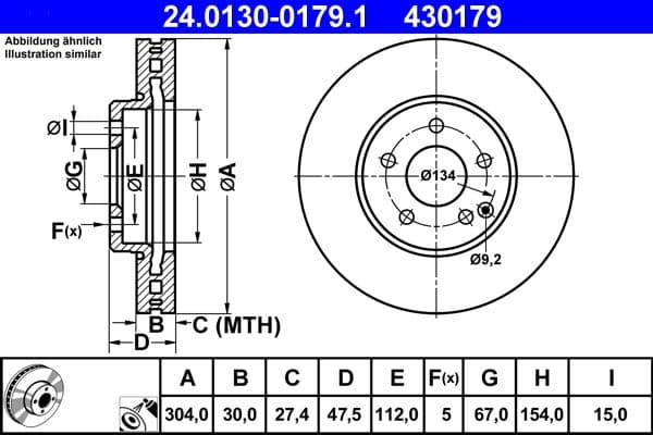 Brake disc Voor Links/Rechts past: MERCEDES E (W211), E T-MODEL (S211) 2.6-3.5 03.03-07.09