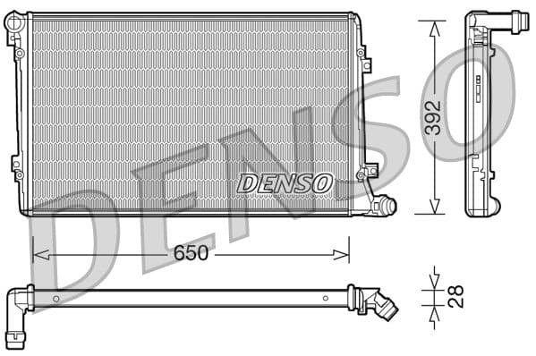 Motorradiator (handmatig) past: AUDI A3  SEAT ALTEA, ALTEA XL, LEON, TOLEDO III  SKODA OCTAVIA II, SUPERB II  VW CADDY III, EOS, GOLF PLUS V, GOLF V, JETTA III, PASSAT B6, TOURAN 1.6-2.0D 05.03-07.15