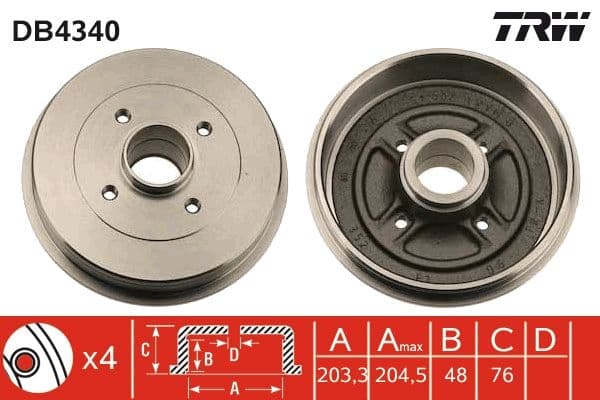 Brake drum Achter past: NISSAN MICRA C+C III, MICRA III, NOTE, TIIDA 1.0-1.6 03.02-08.13