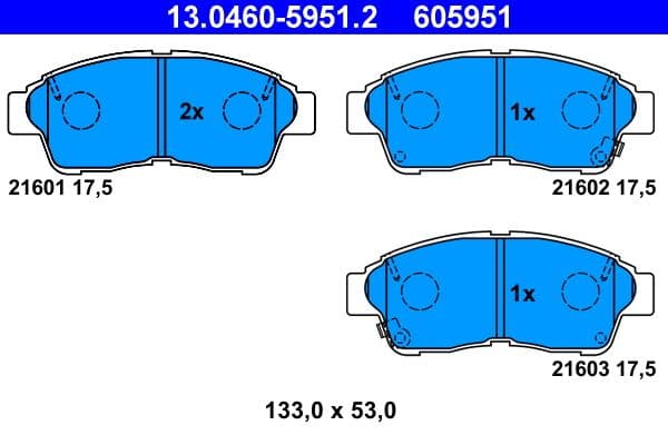 Remblokken set Voor , past: TOYOTA CALDINA, CAMRY, CARINA E VI, CELICA, CHASER, COROLLA, GAIA, PASEO, PICNIC, RAV 4 I, STARLET 1.3-2.2D 04.92-12.07