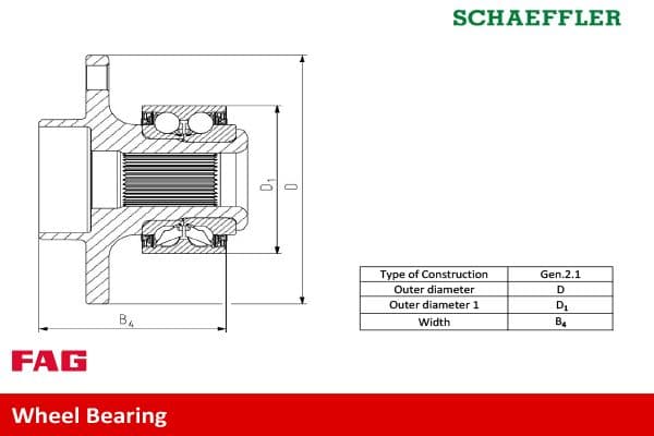 Wiellagerset met naaf Voor past: SKODA FABIA I, FABIA I PRAKTIK, FABIA II 1.0-2.0 08.99-12.14